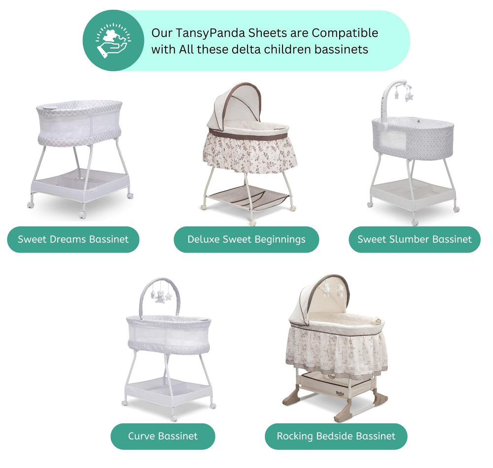 TANSY PANDA 16x30 sheets maintain the perfect size for bassinet use.