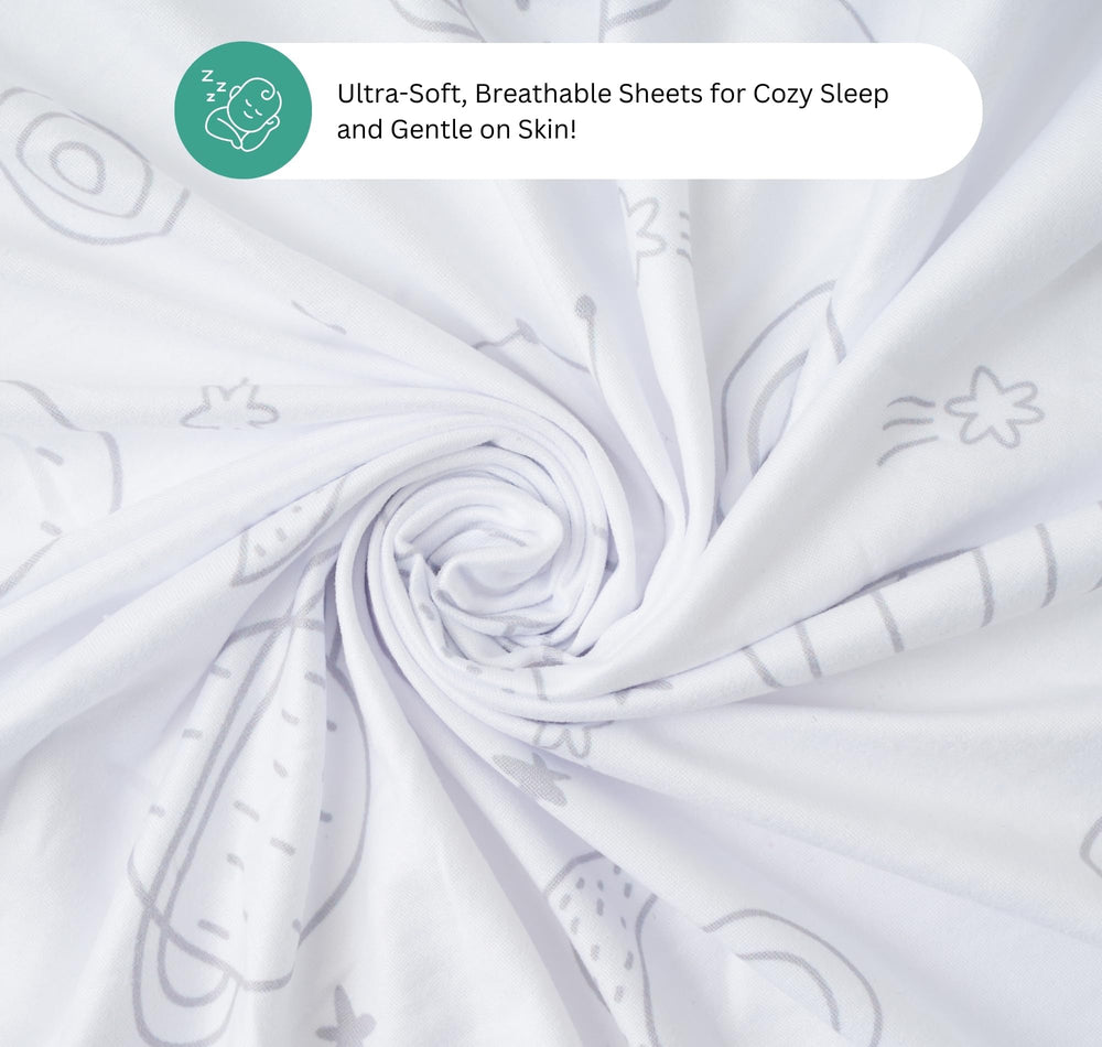 Tansy Panda Safety 1st Nap & Go sheet snug, easy-care bedding
