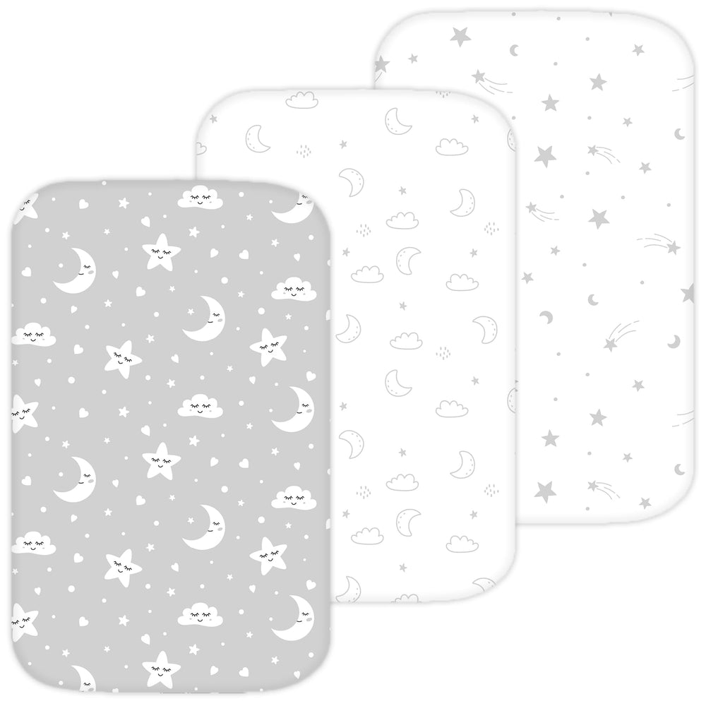 Tansy Panda bassinet sheets with secure fit elastic edges for Mika Micky.