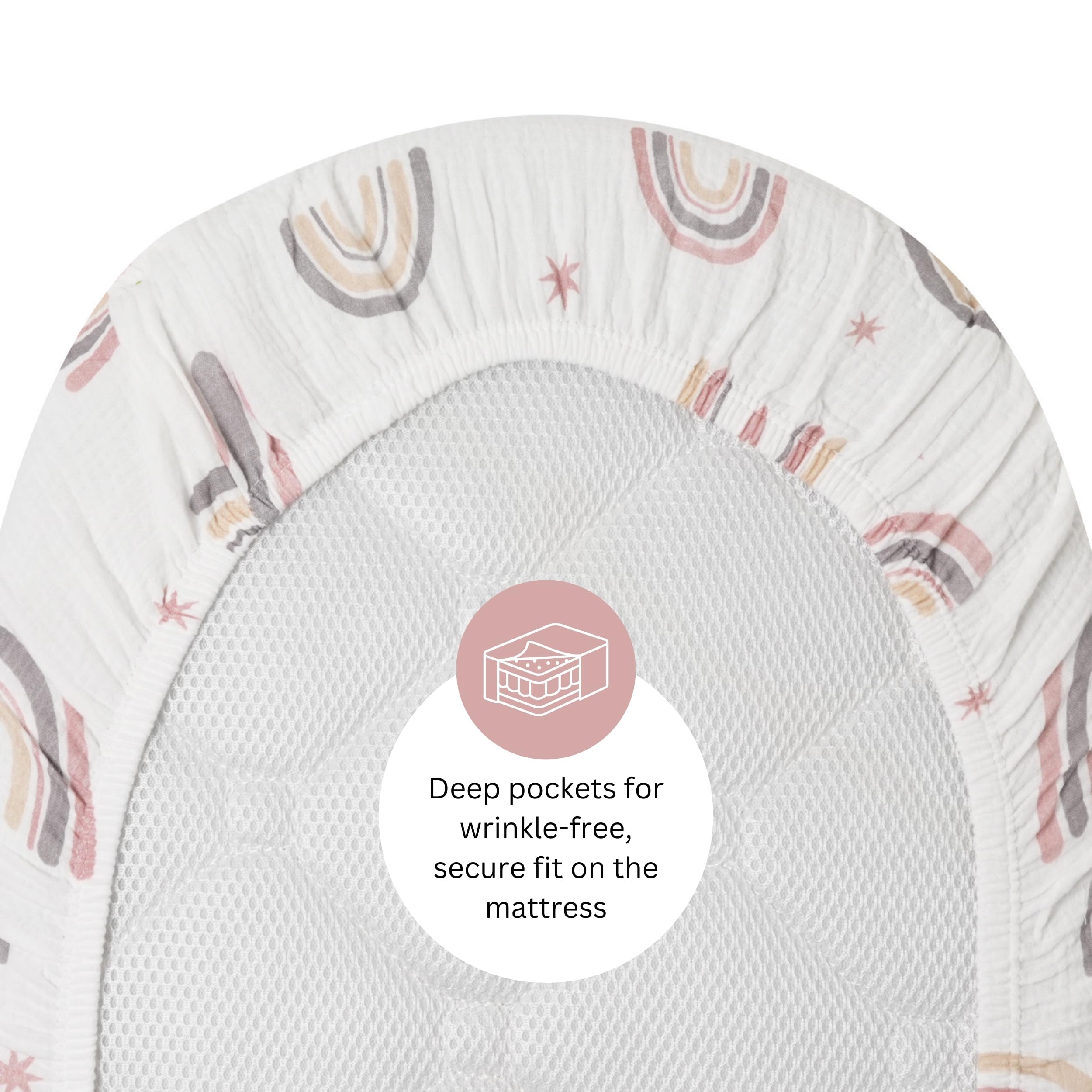 Machine washable Tansy Panda bassinet sheets for easy care.