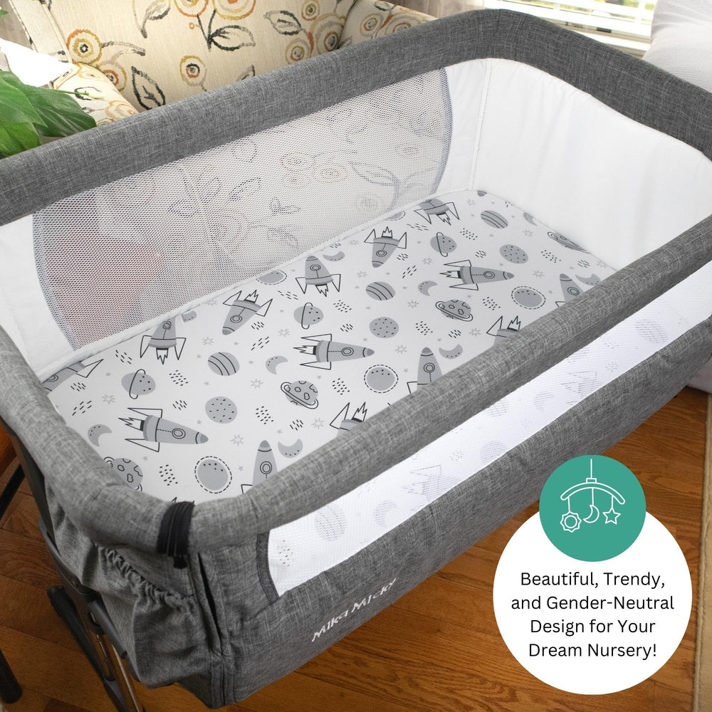 Tansy Panda Evolur-compatible bassinet sheet offering secure, wrinkle-free fit.