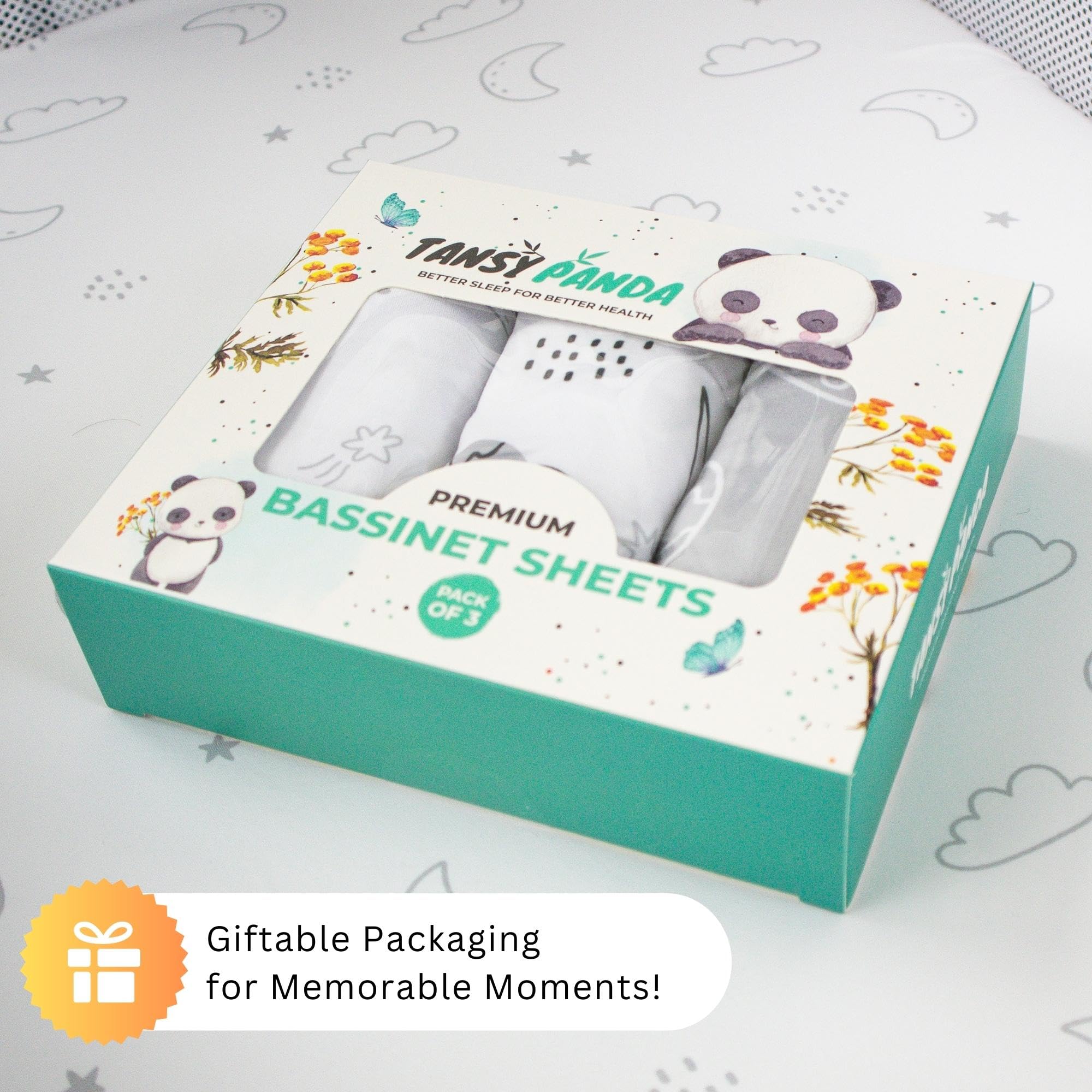 TansyPanda 3pc set supports quick swaps during nighttime diapering.