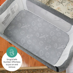 Tansy Panda Larex-compatible sheet delivers breathable comfort and snug hold.