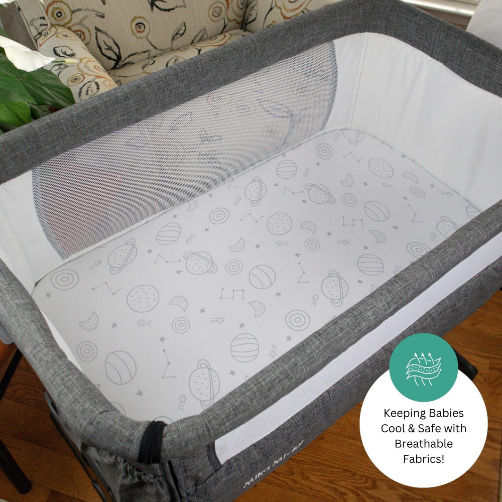 Tansy Panda Taylengrow-compatible bassinet sheet provides quick-dry comfort.