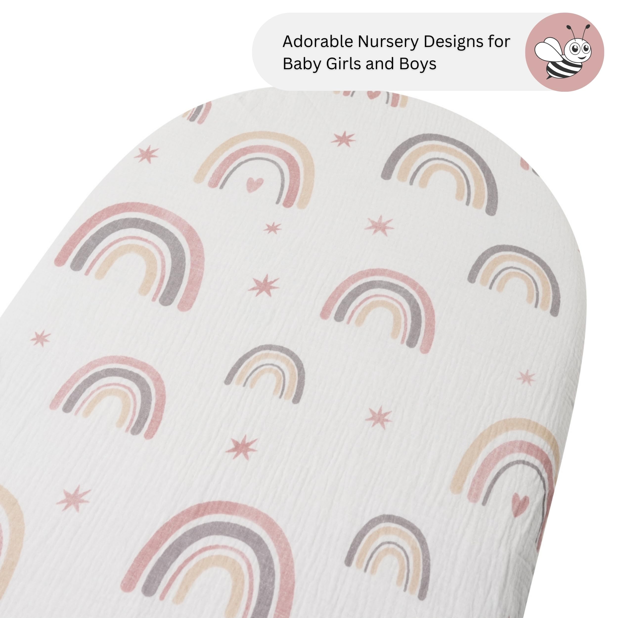 Tansy Panda bassinet sheets maintain warmth and dryness for baby.