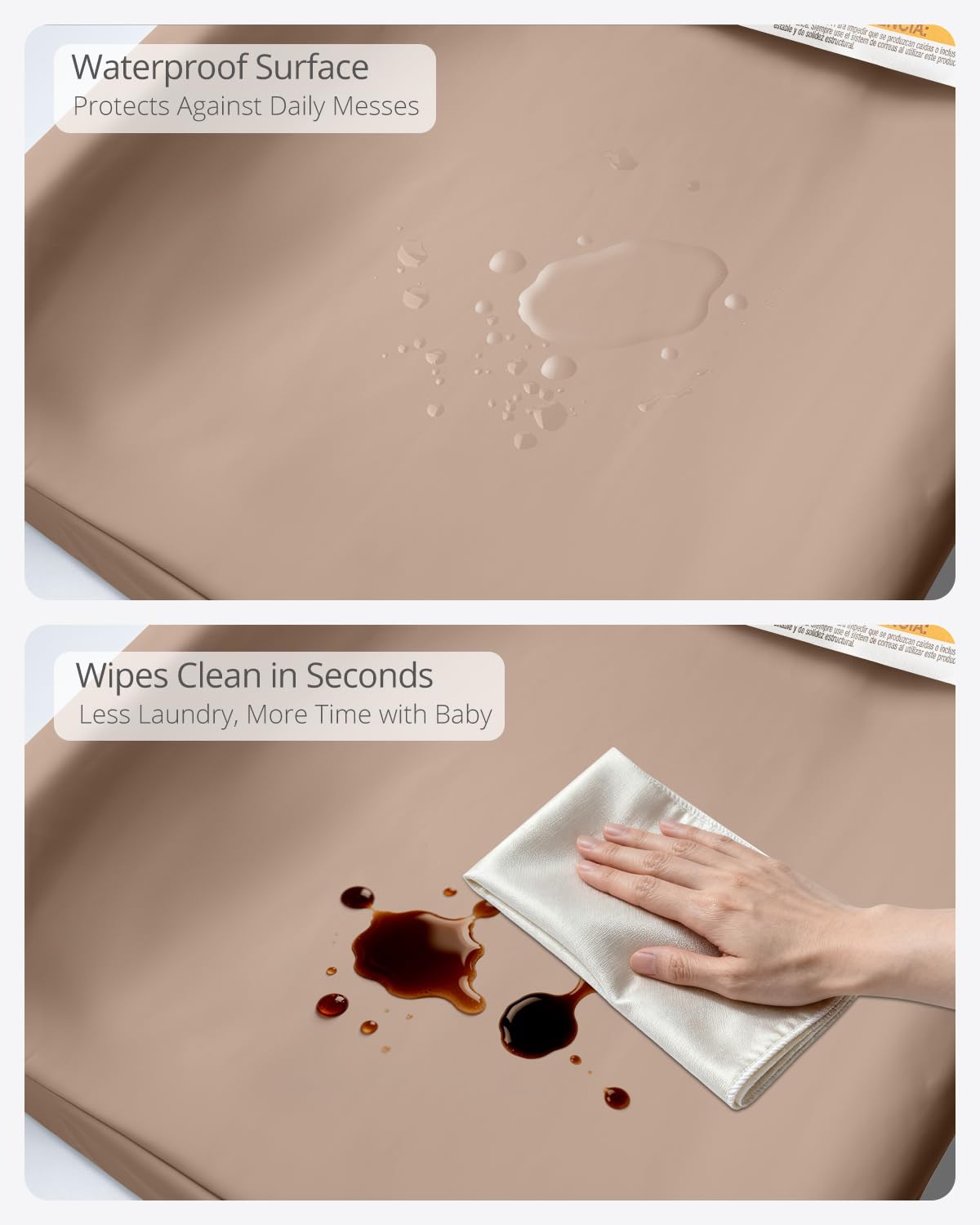 TAOCI changing pad raised sidewalls help prevent rolling during changes