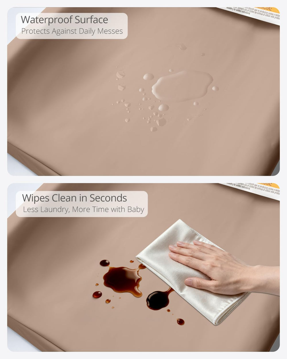 TAOCI changing pad raised sidewalls help prevent rolling during changes