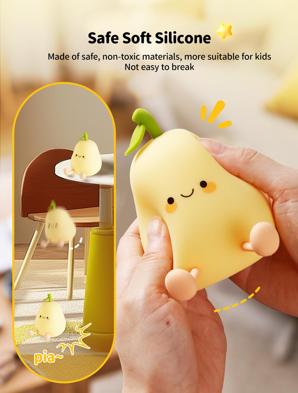 Tarinks BPA-free silicone night light designed for babies and toddlers.
