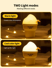 Tarinks Ice Cream Duck Night Light emitting cool glow for nighttime tasks.