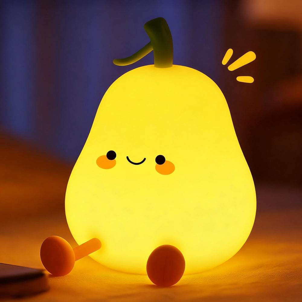 Tarinks pear night light for kids adds cozy ambiance to bedrooms.