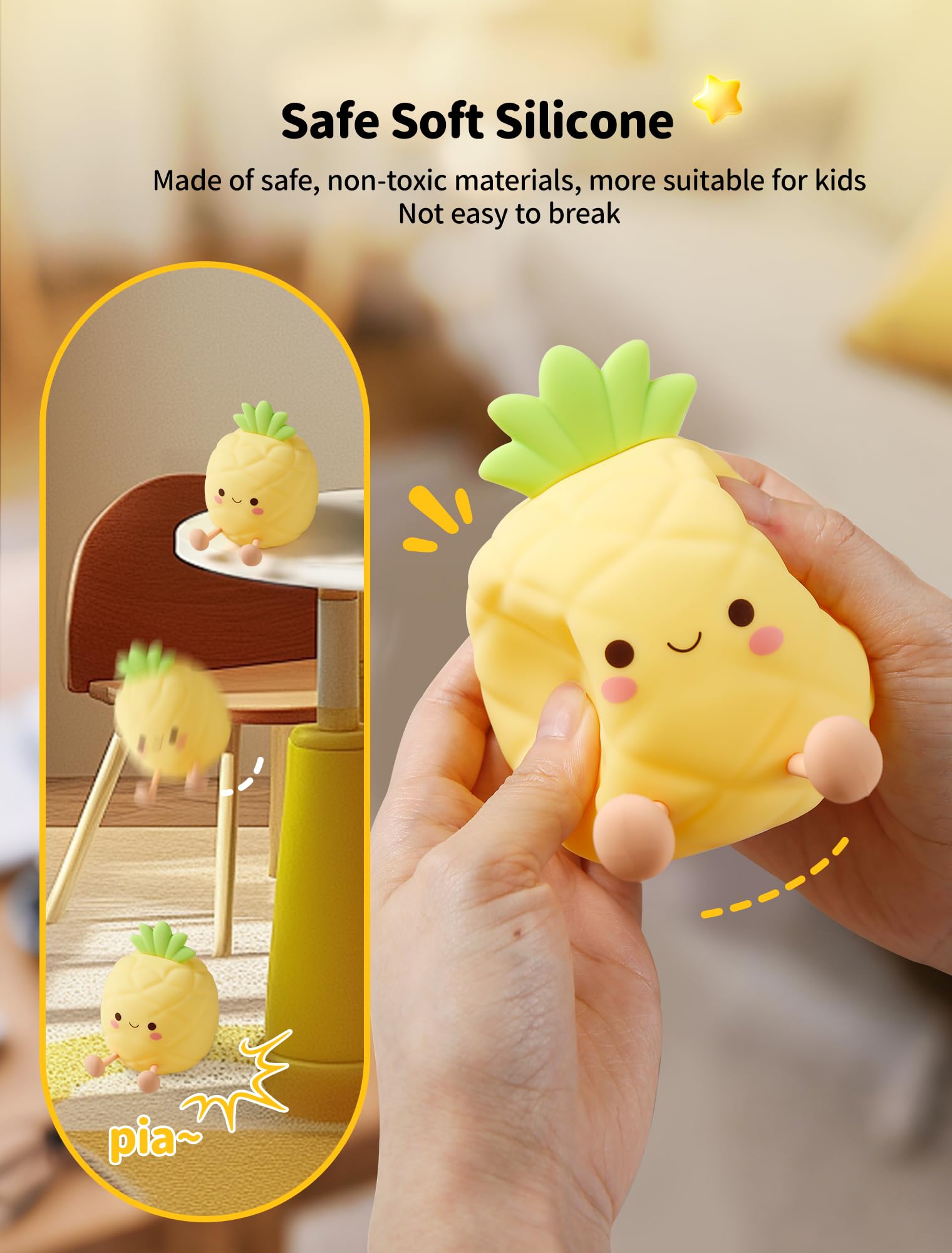 Tarinks Pineapple Night Light offers seven color modes