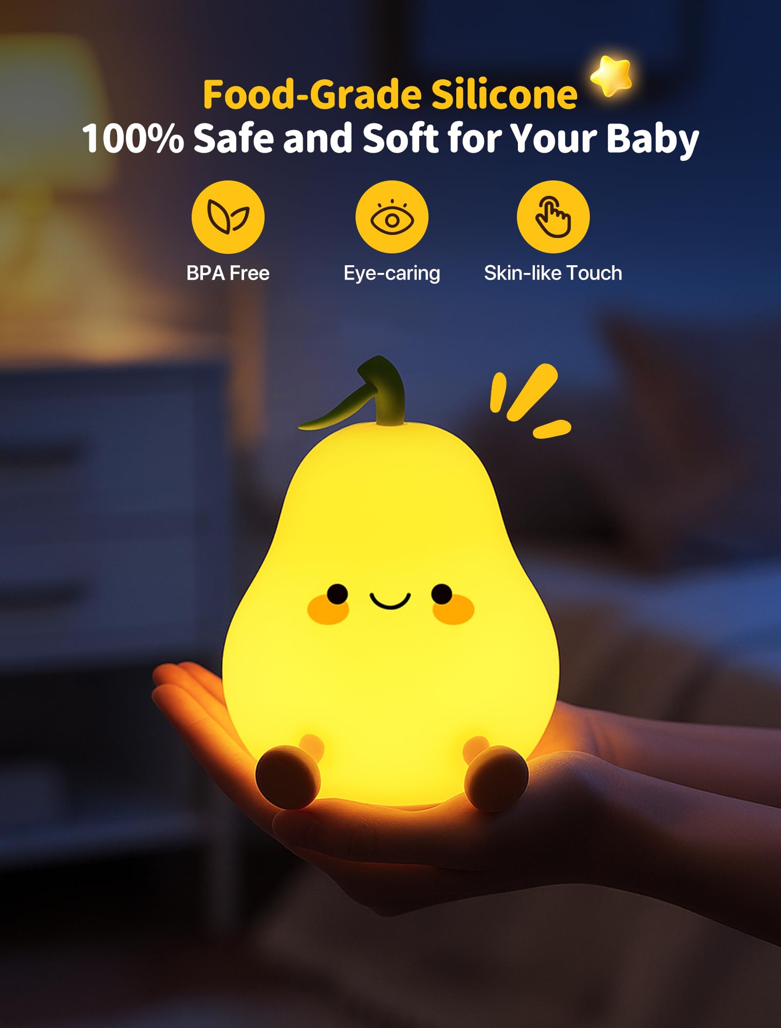 Tarinks silicone night light for kids offers soft, safe tactile interaction.