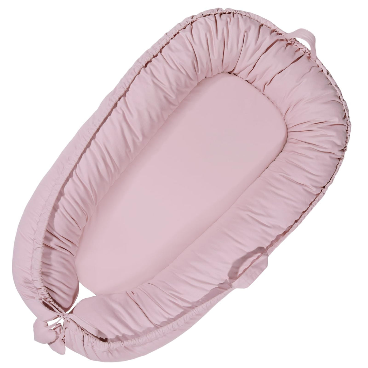 TARJODGY Baby Lounger cover close-up highlights premium organic cotton for safe, cozy naps.