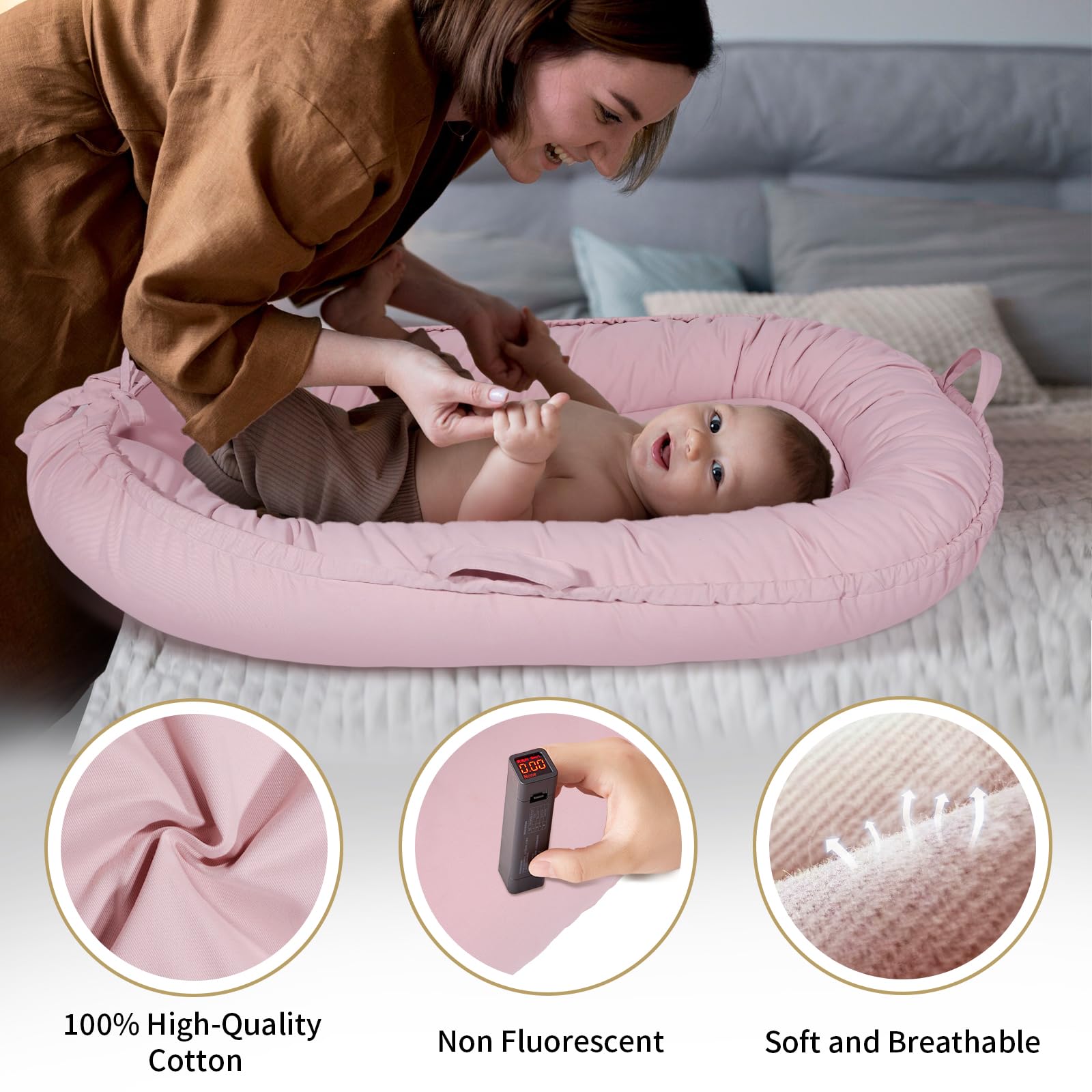 TARJODGY Baby Lounger travel-friendly design fits home and on the go use.