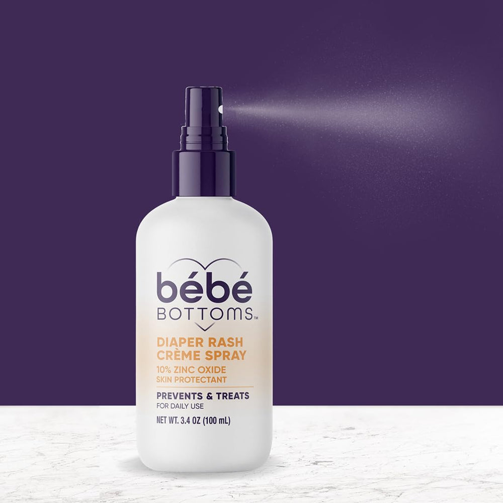 TARO Bebe Bottoms spray silhouette illustrating quick, comfortable diaper changes.