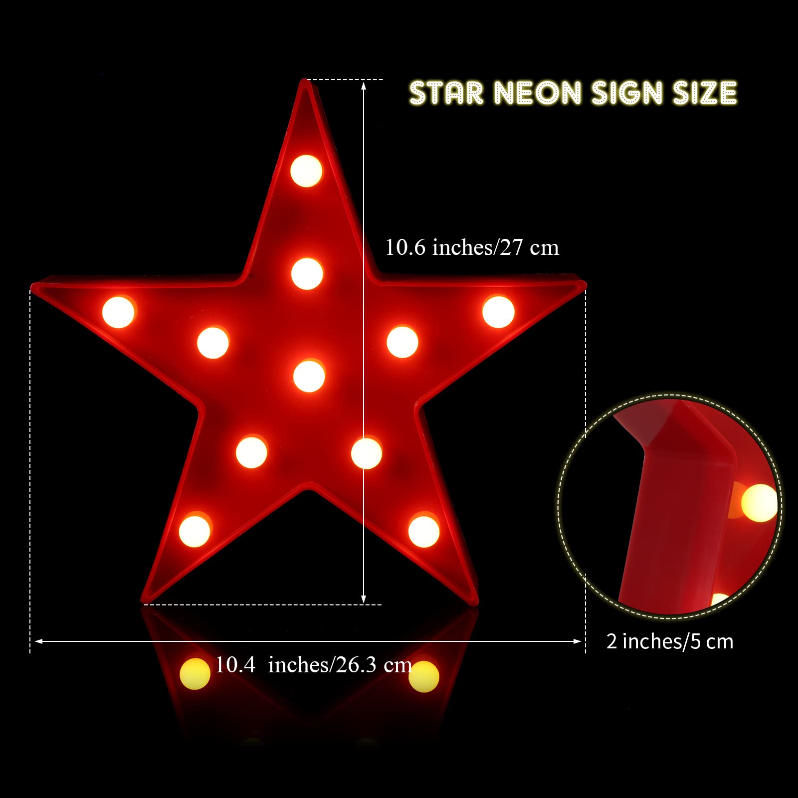 Tarpop star wall sign LED red, versatile decor for parties and holidays.