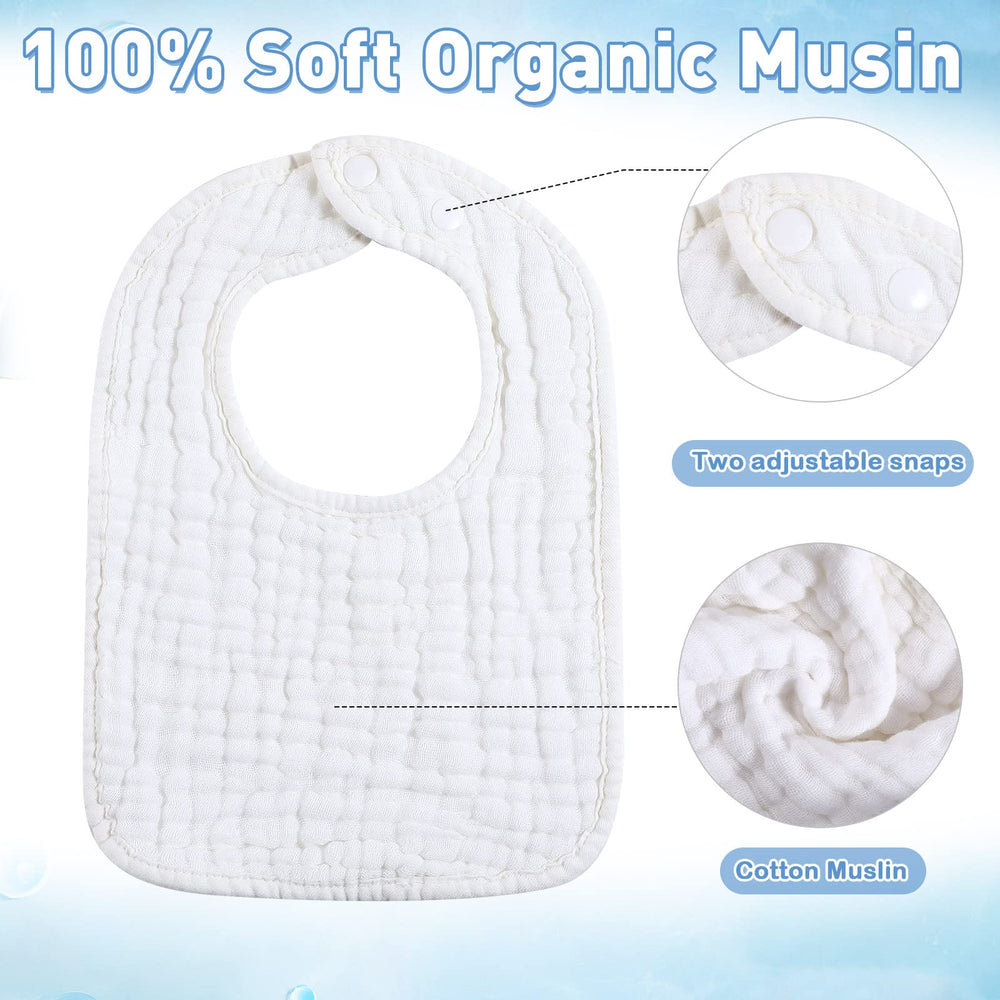 Tatuo green muslin bib with six layers provides effective drool absorption