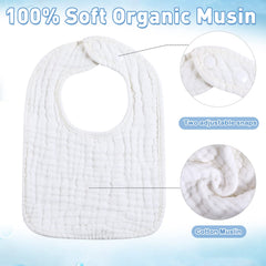 Tatuo green muslin bib with six layers provides effective drool absorption