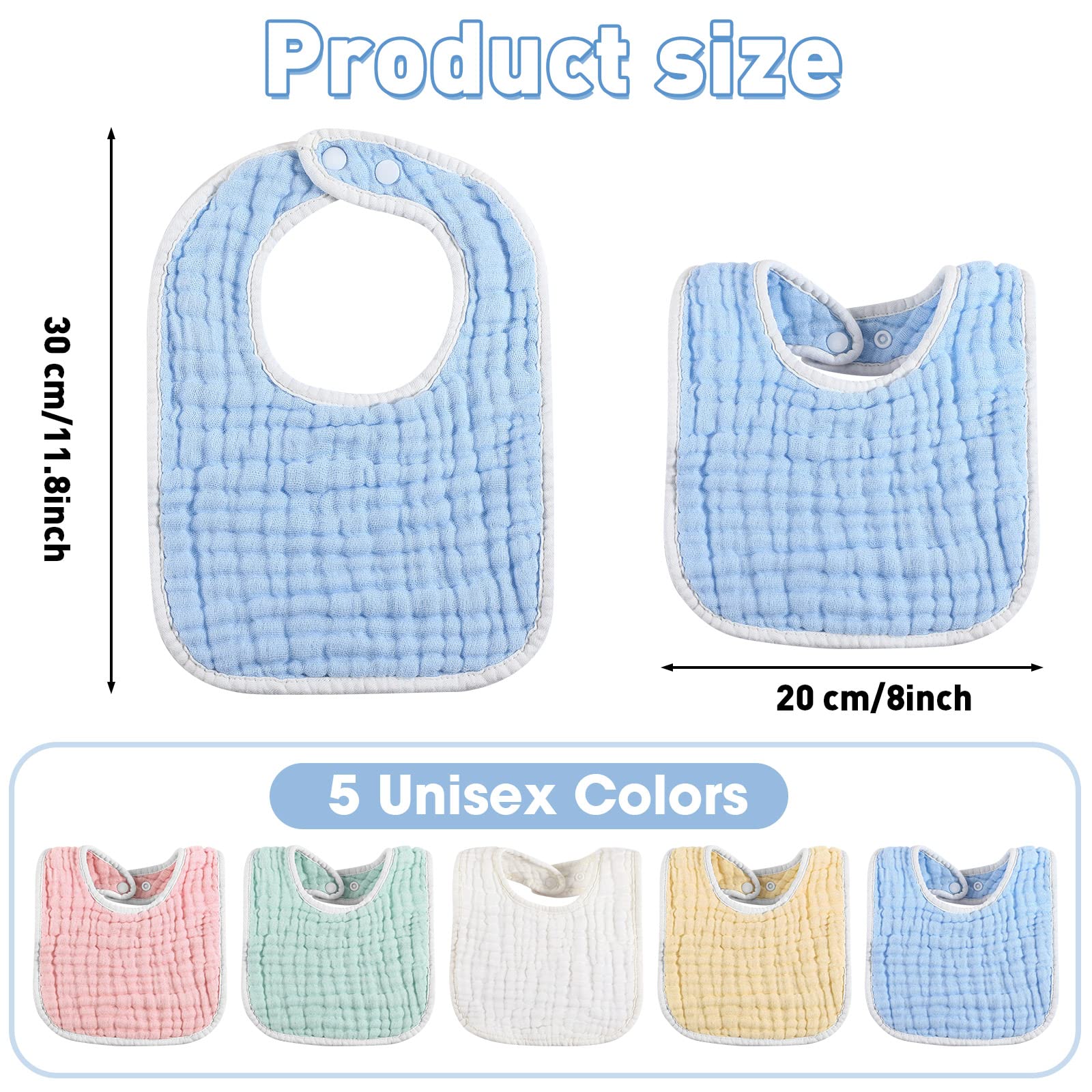 Tatuo muslin bib pink with adjustable snaps ensures a secure, comfortable fit