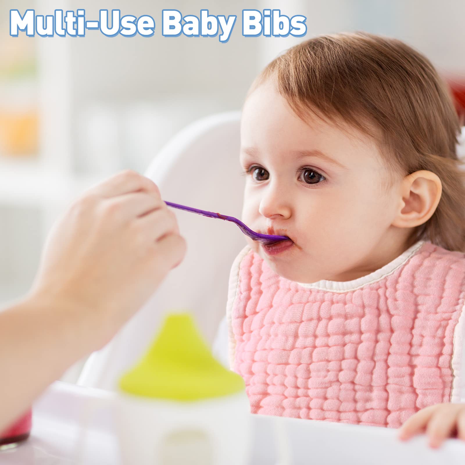 Tatuo white muslin bib blends style with high absorption and easy care