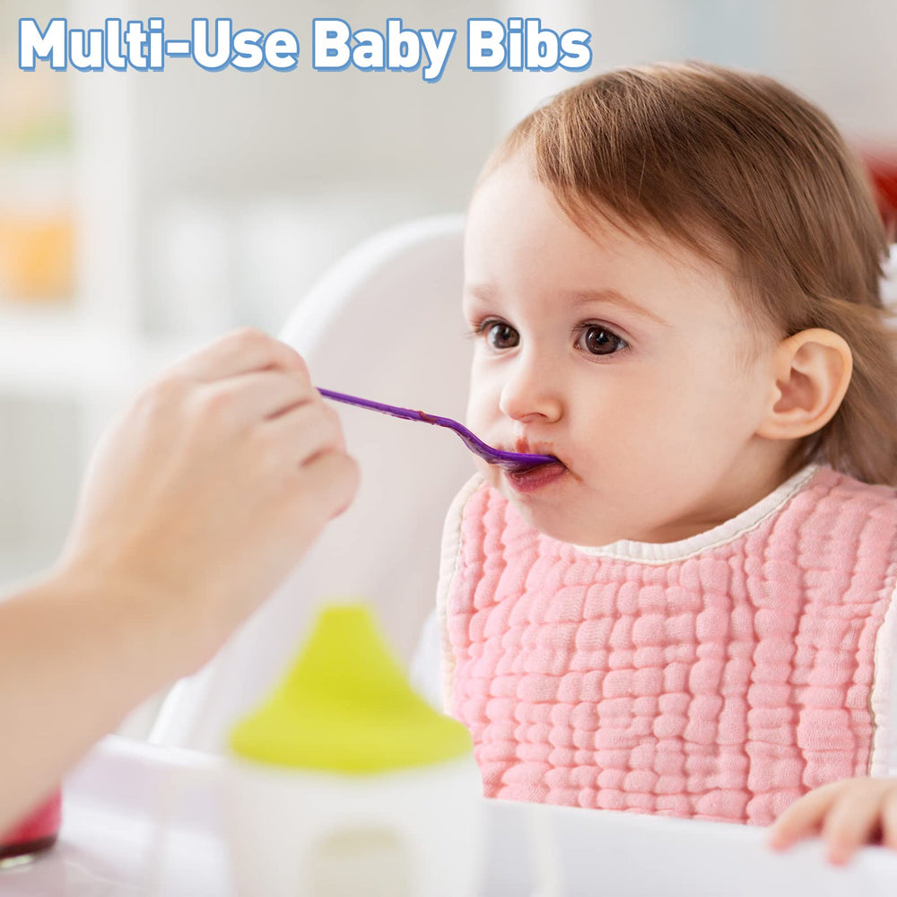 Tatuo white muslin bib blends style with high absorption and easy care