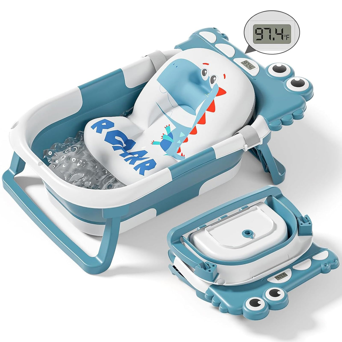 Tavlshero collapsible baby bathtub with double-fold design for compact storage and travel