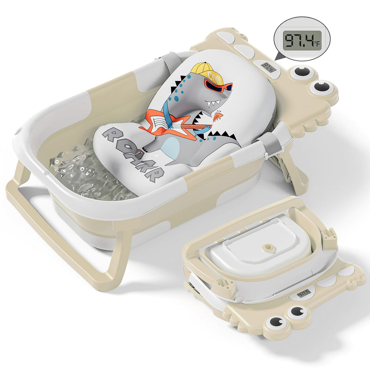 Tavlshero collapsible baby bathtub with double-fold design for easy storage.