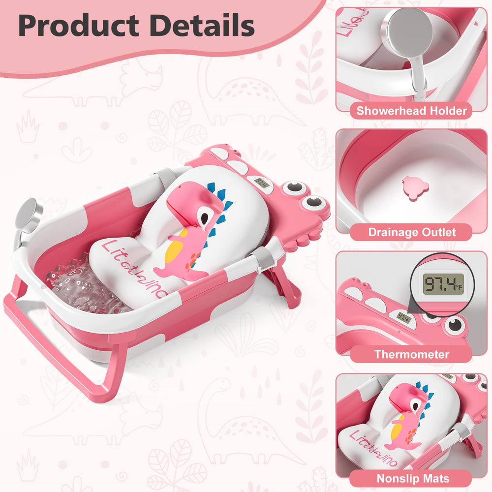Tavlshero collapsible baby bathtub in use provides comfortable bath time for babies.