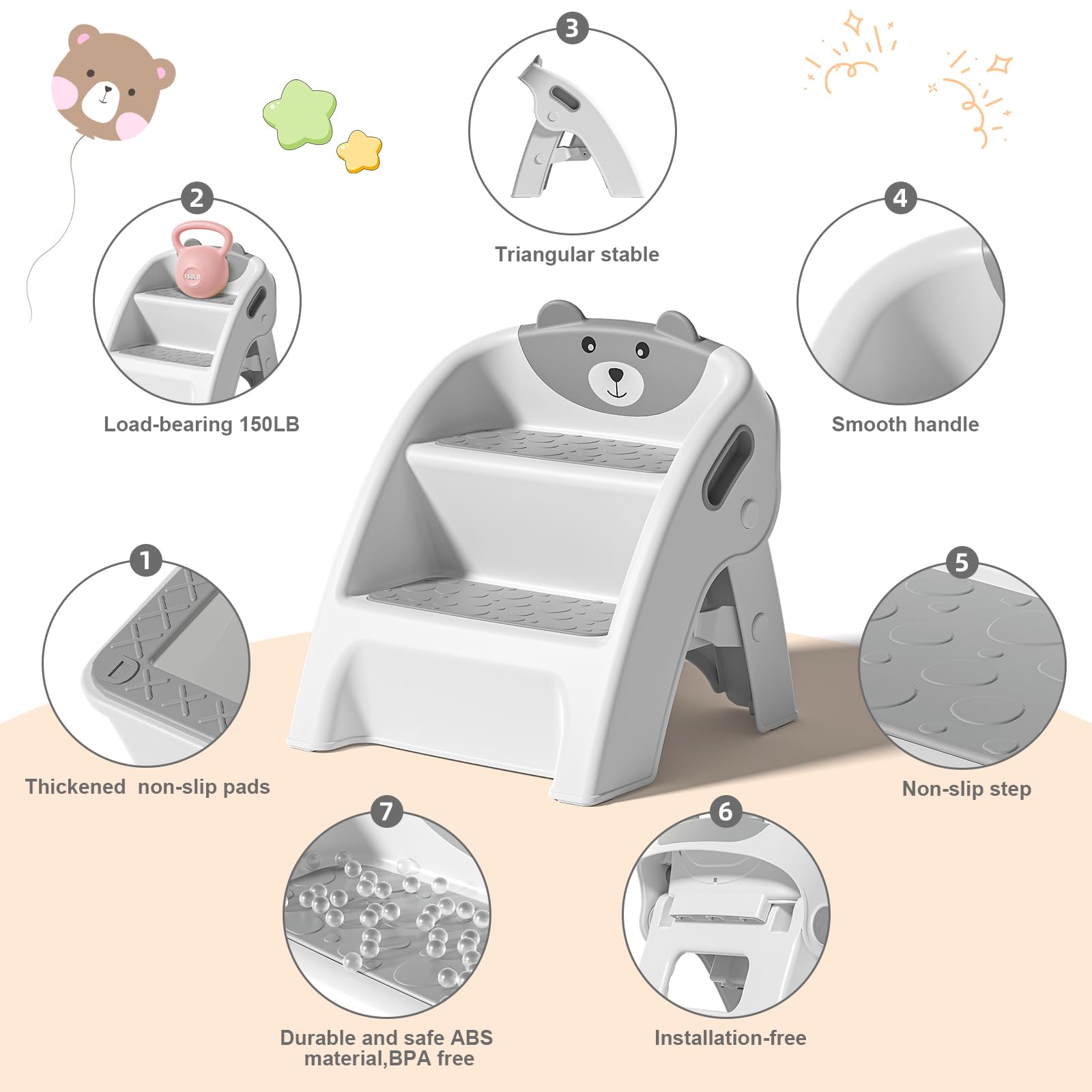 Tavlshero compact folded stool stores neatly, saving space in small bathrooms.