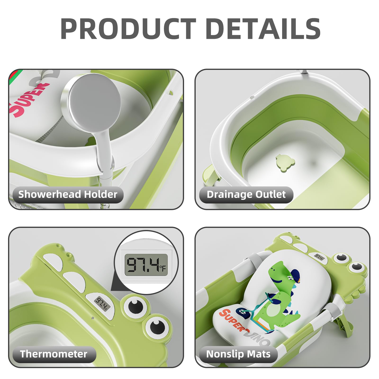 Tavlshero crocodile design adds charm during bath time.