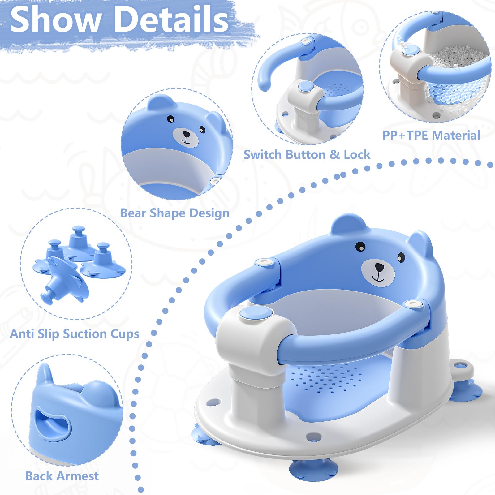Tavlshero drainage mesh promotes quick drying after bath.