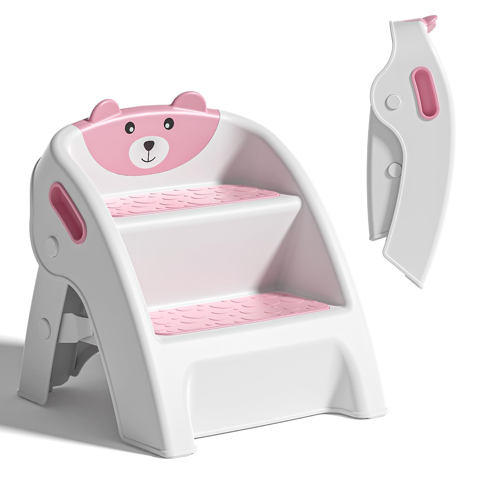 Tavlshero folding kids step stool with anti slip A-frame for secure use