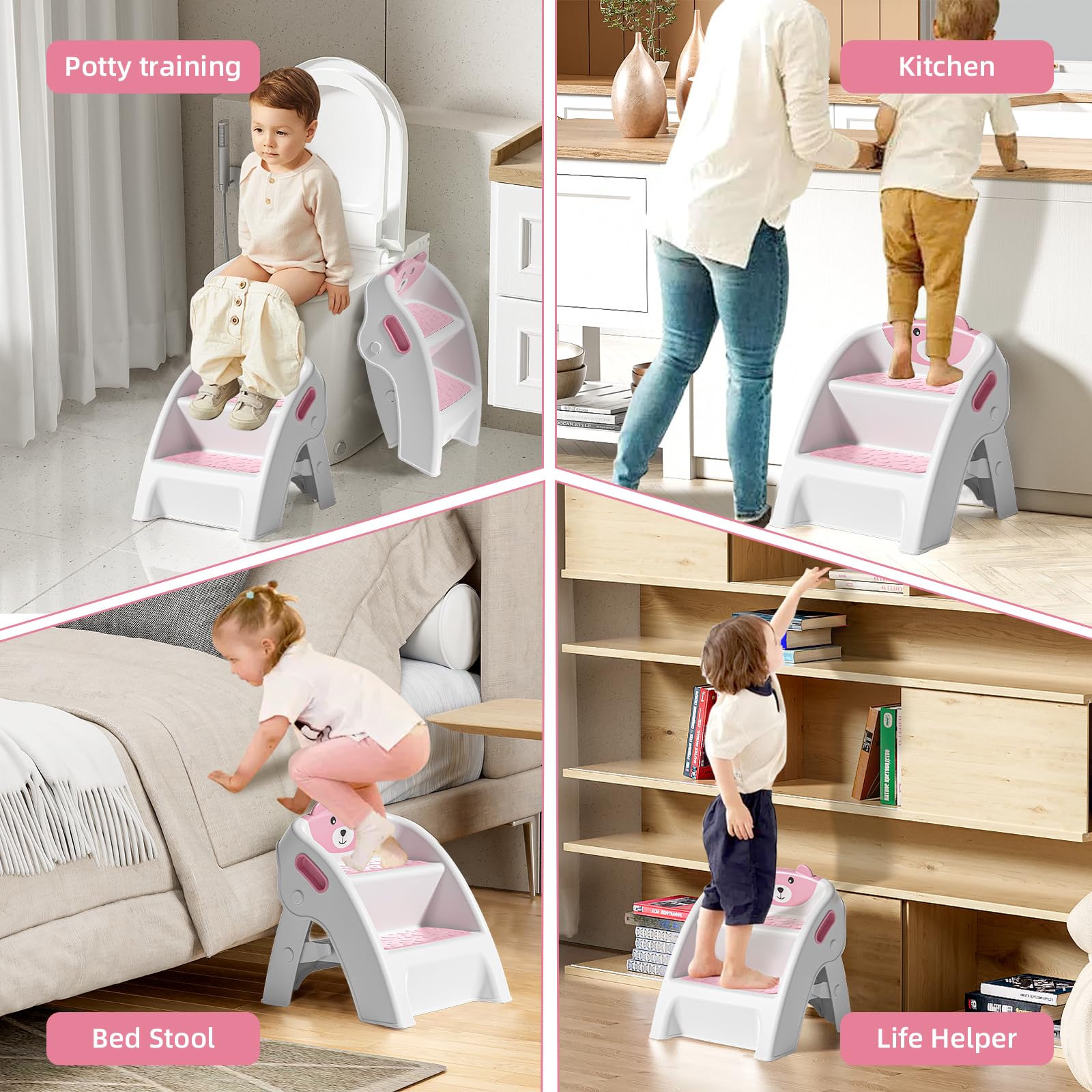 Compact Tavlshero folding stool stored in a small space