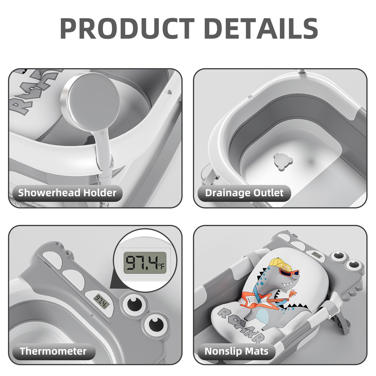 Tavlshero safe PP+TPE materials ensure odorless, bite-resistant bath for babies