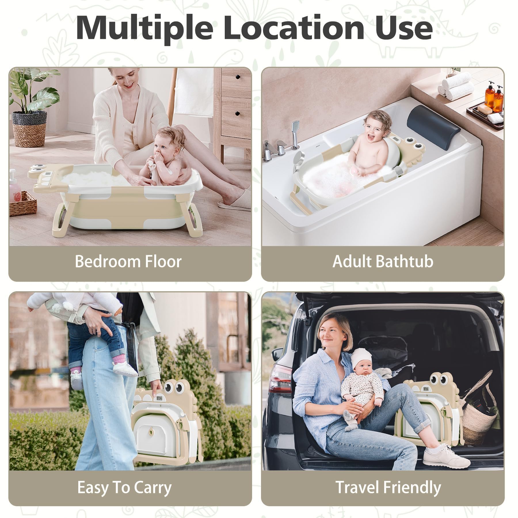 Tavlshero travel-friendly foldable bath tub ideal for home and trips.