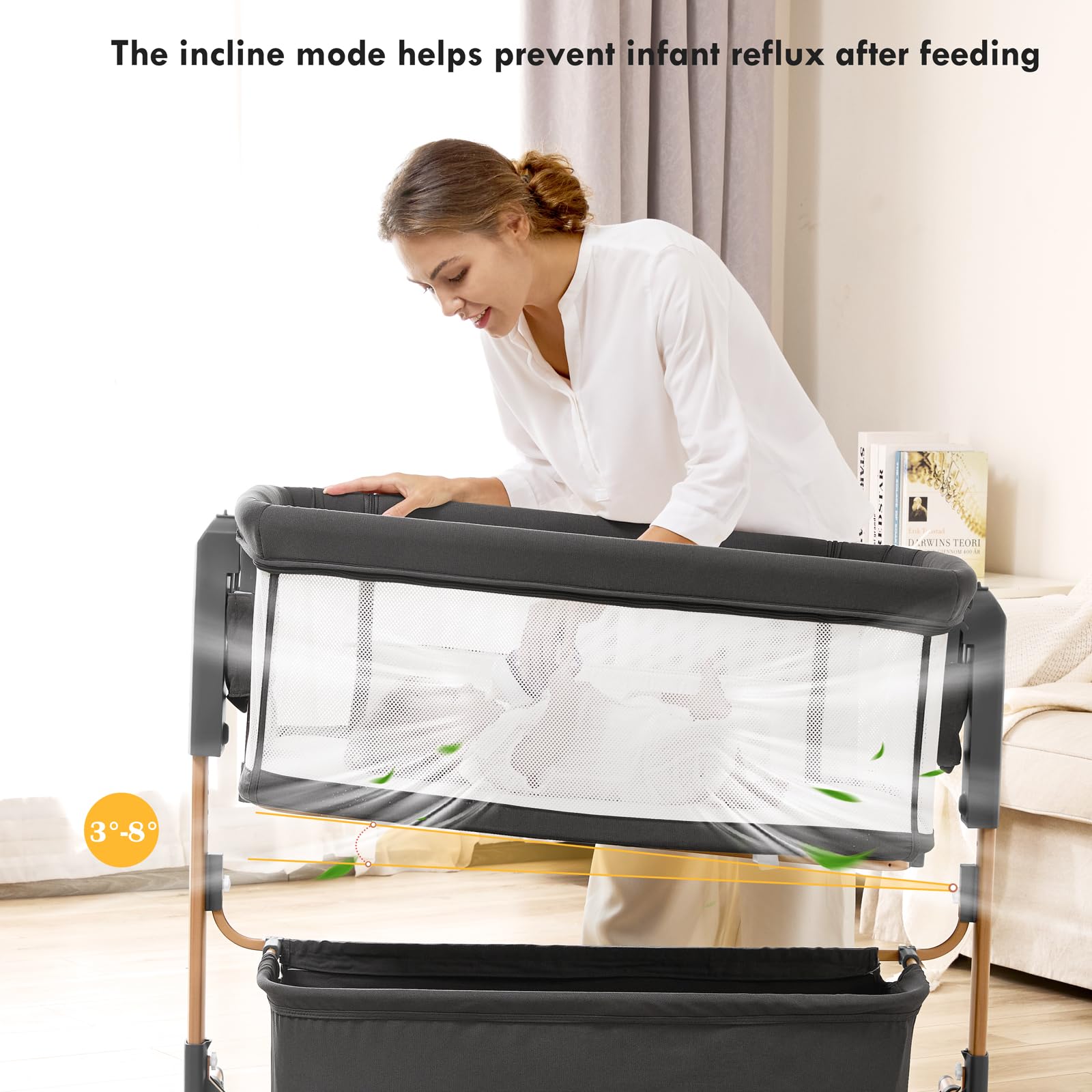 Taylengrow Baby with four lockable wheels enabling smooth room-to-room movement