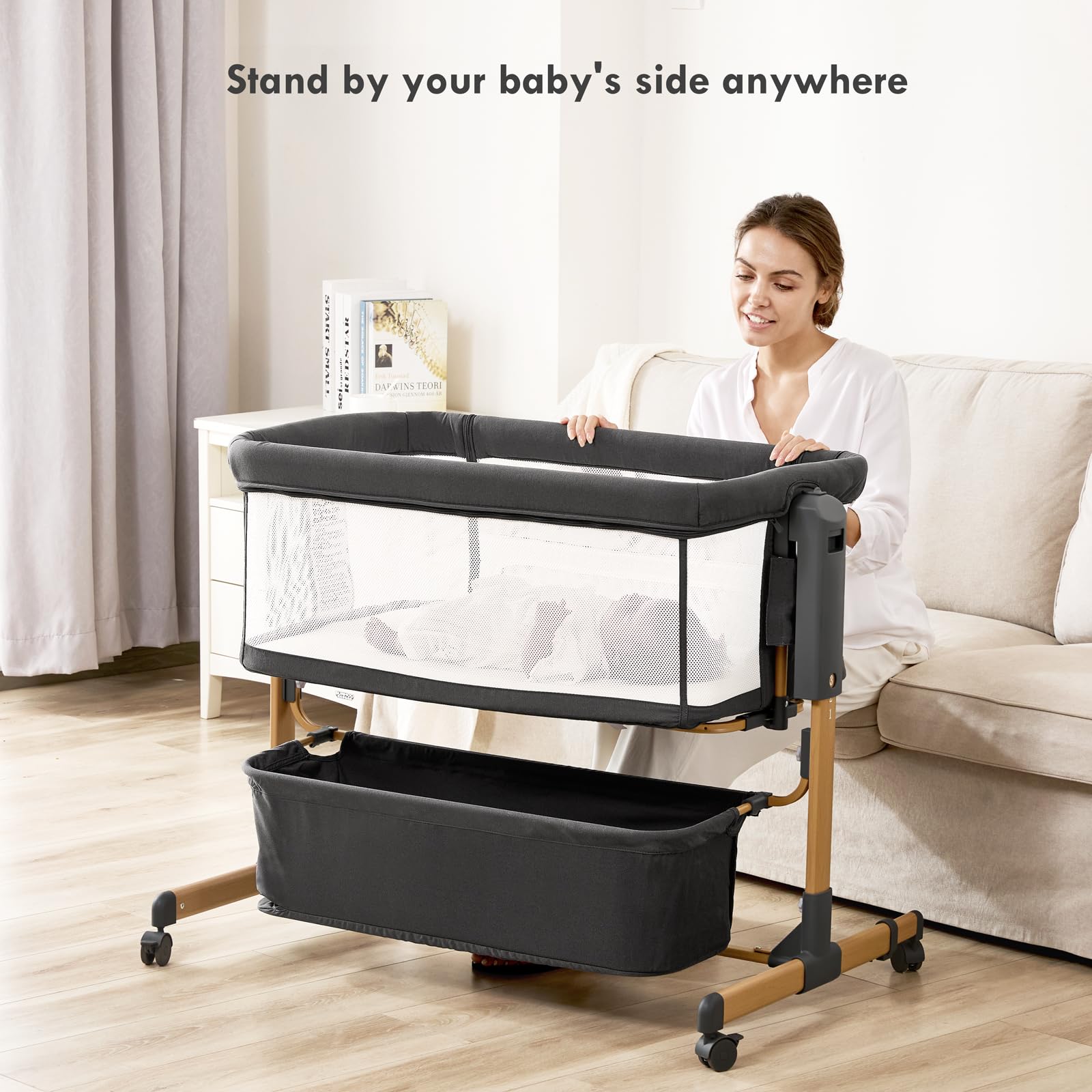 Taylengrow Baby rocking mode soothes fussiness without leaving the bed