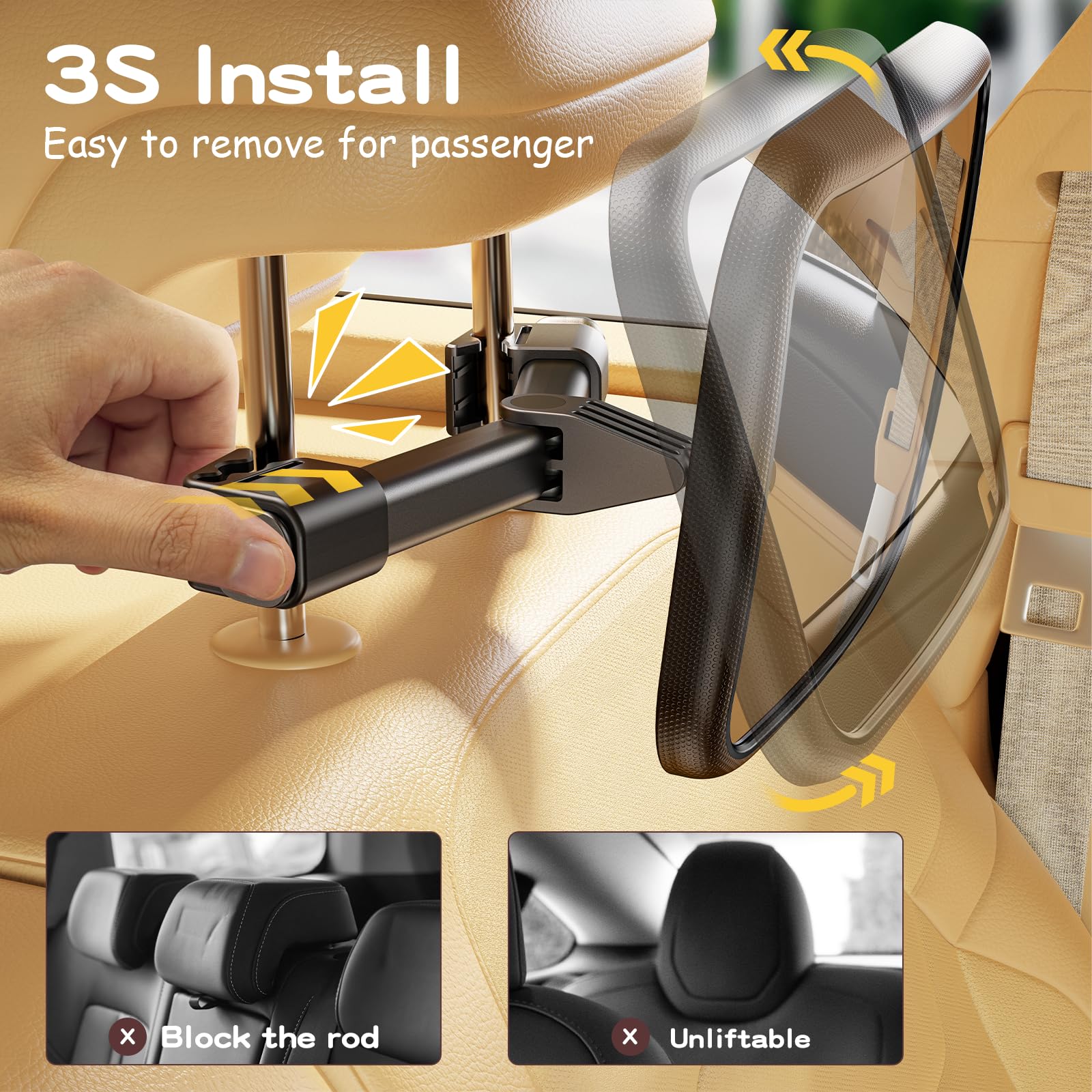 TAZENI mirror can be oriented portrait or landscape for flexible viewing