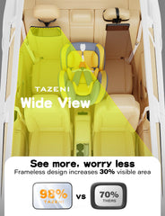TAZENI ultra-light 3.5oz mirror reduces headrest strain on long trips.