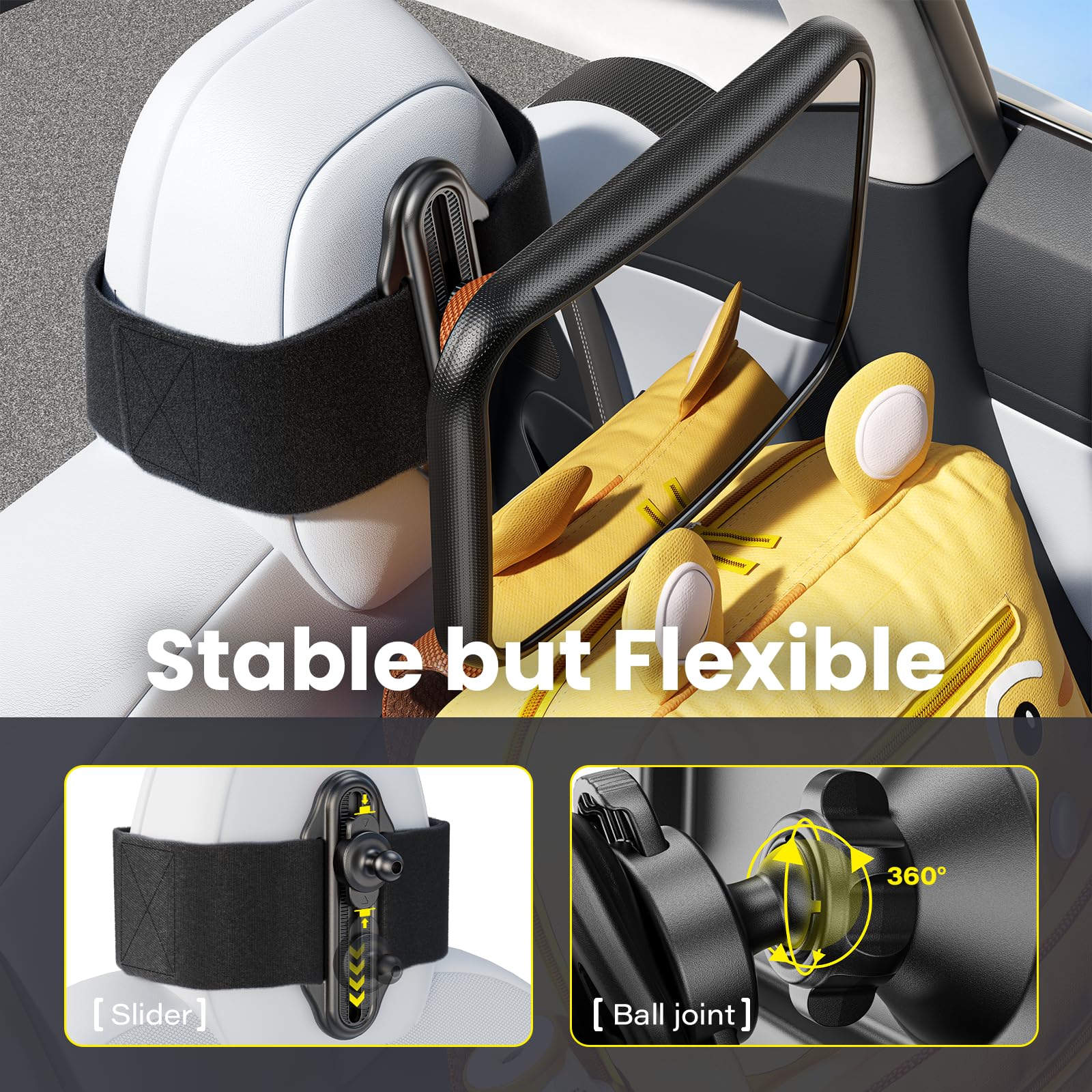 TAZENI silicone-backed pad reduces slippage on curved headrests