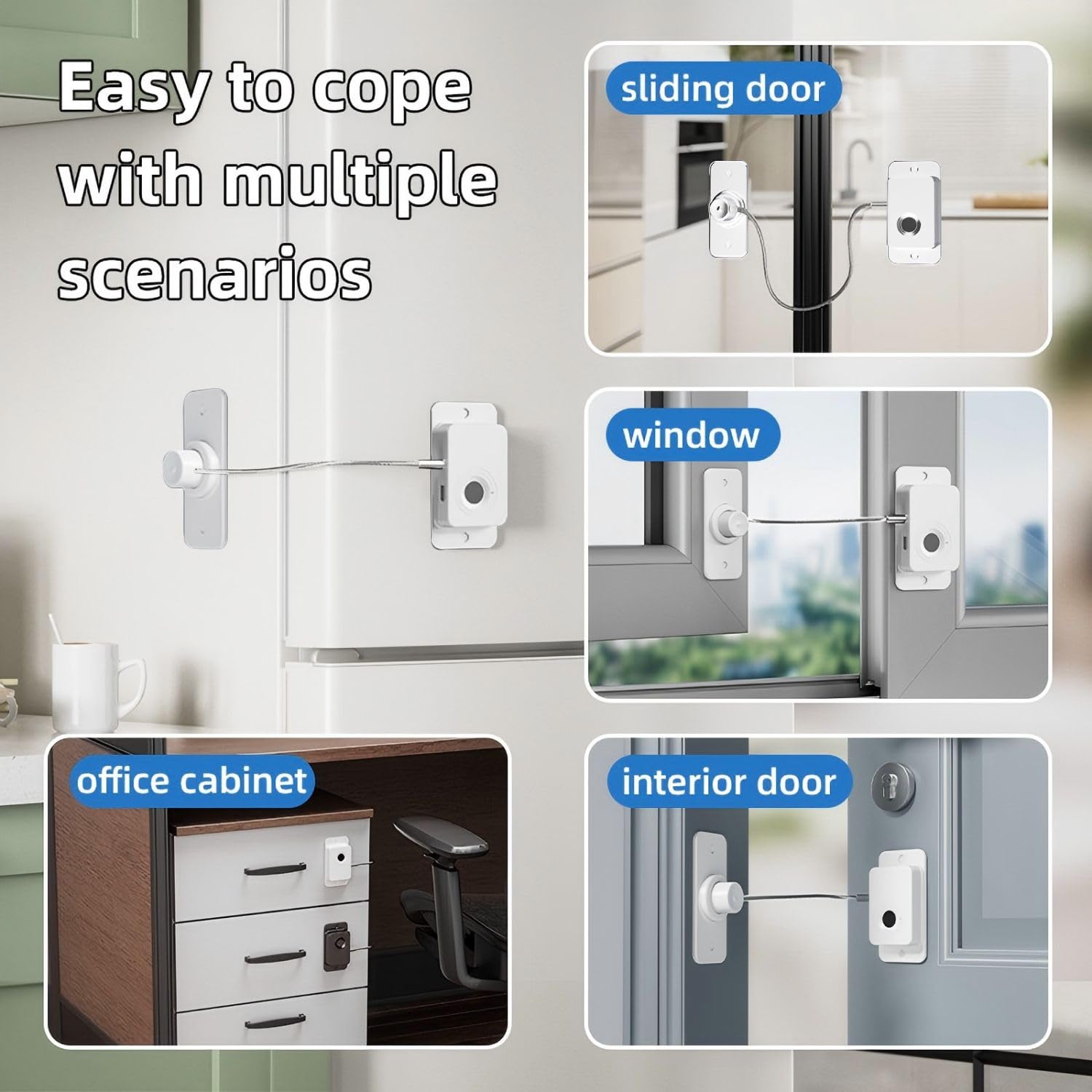 Tazyuxd door lock Type-C charging supports long-lasting power.