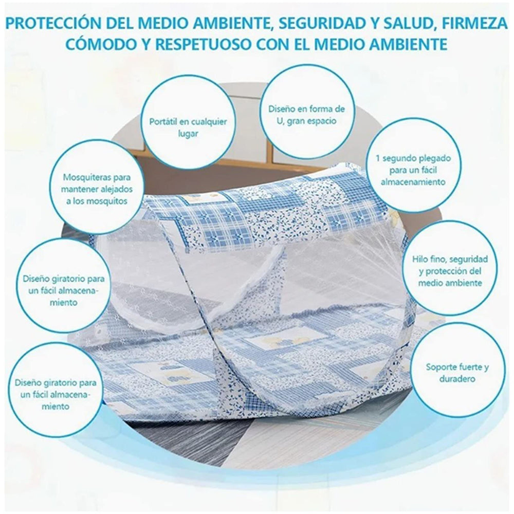 Tbest Baby Crib Net Tent blue breathable mesh closeup showing airflow