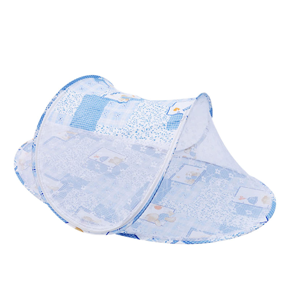 Tbest Baby Crib Net Tent blue folded-compact for travel and storage