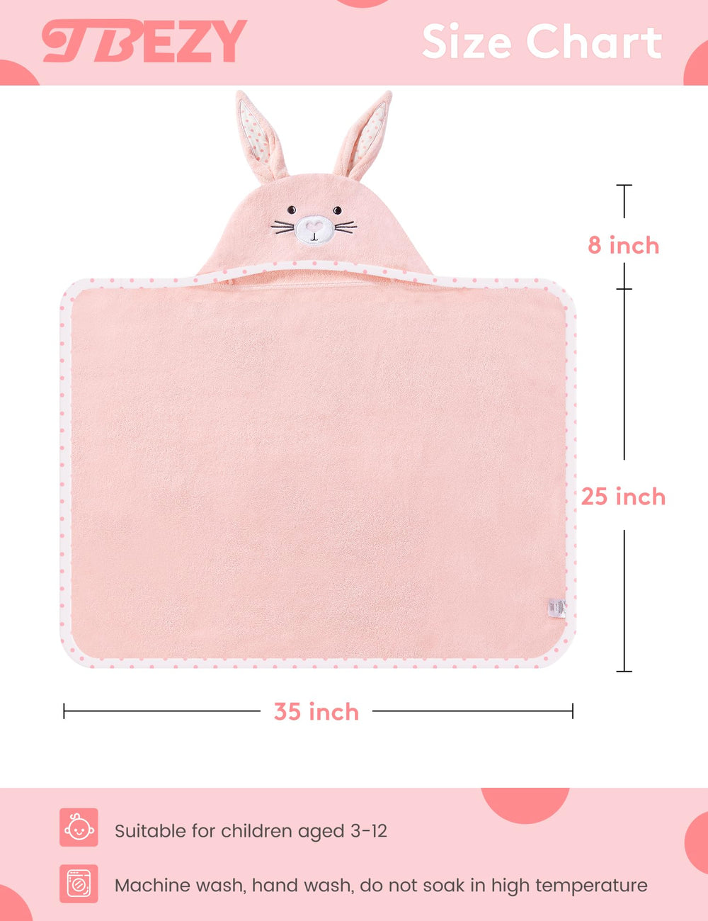 TBEZY double-layer cotton towel for softness and absorption.