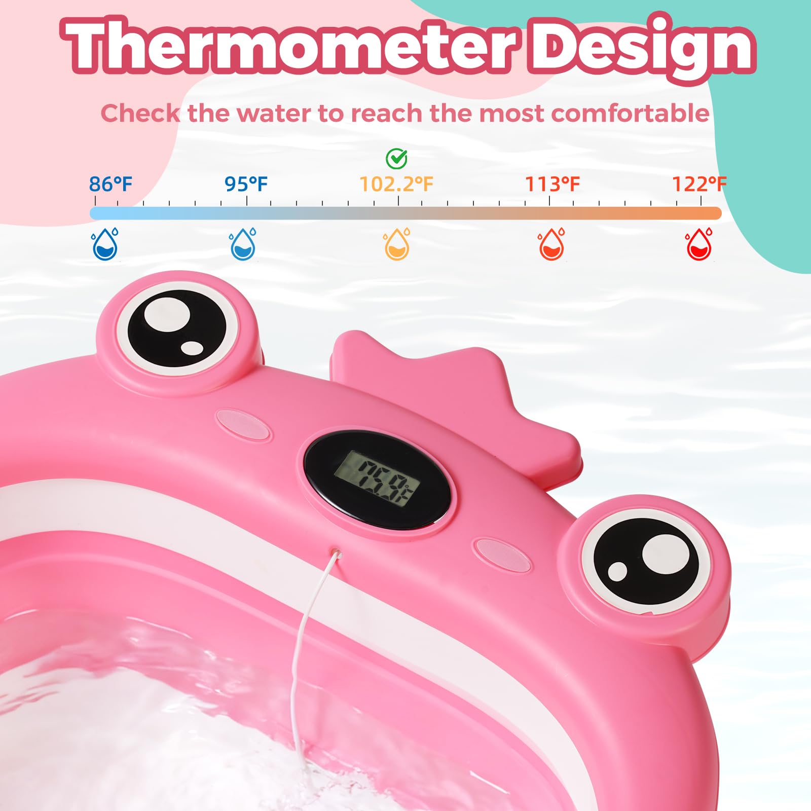 TBHAPY baby bath 0-36 months—grows with your child from newborn to toddler.