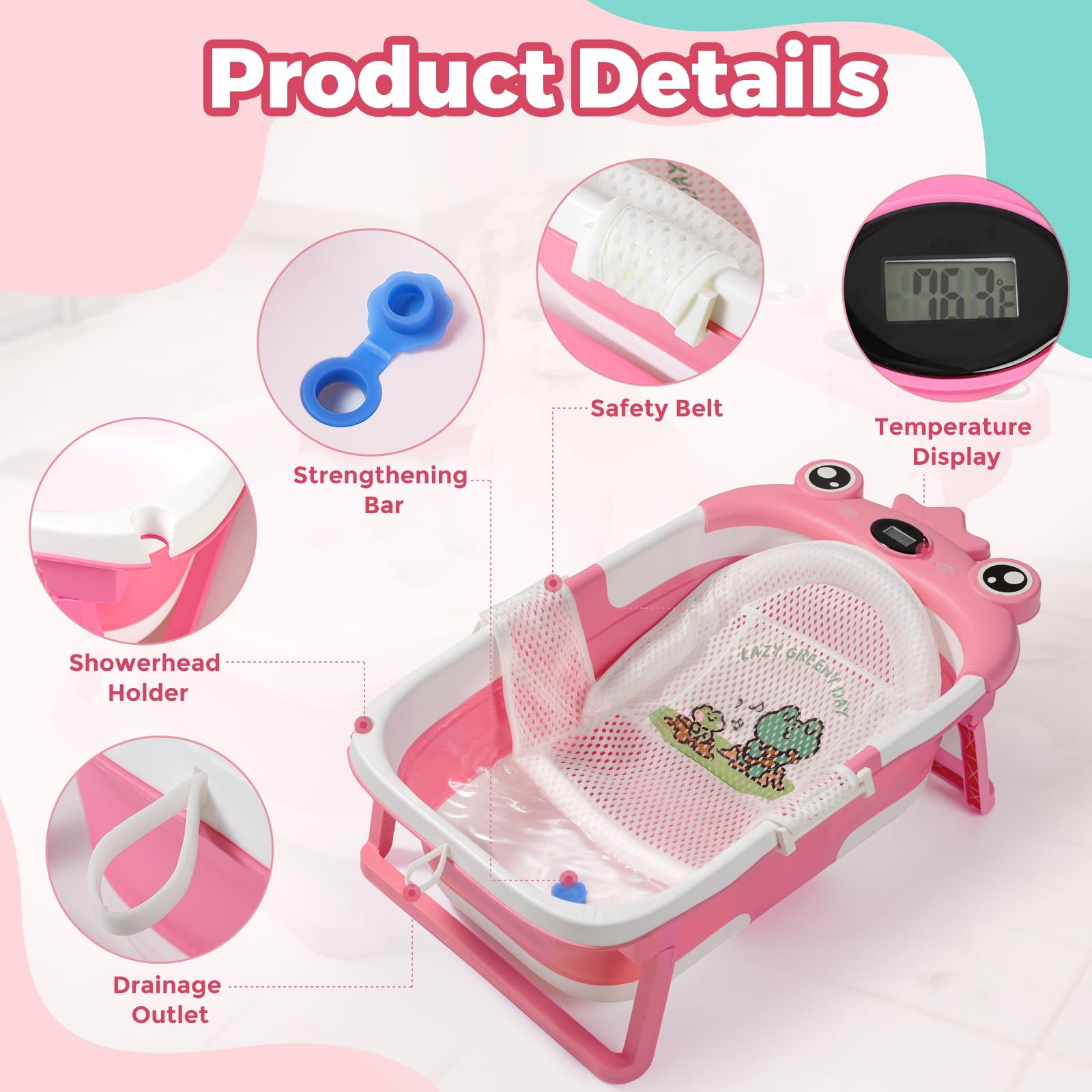 TBHAPY baby bath travel compact—lightweight design ideal for trips.