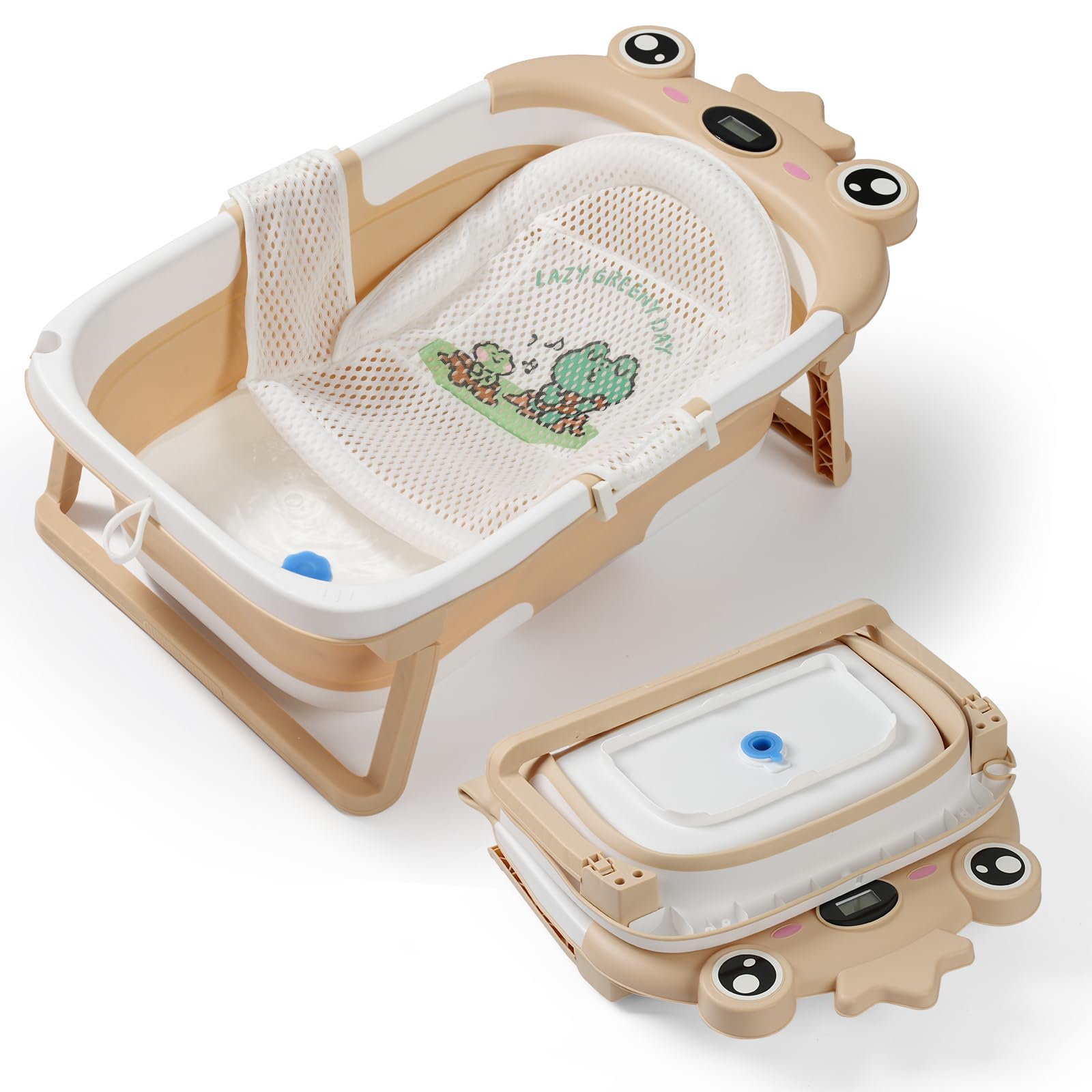 TBHAPY baby bathtub foldable thermometer—folds flat for travel and storage.
