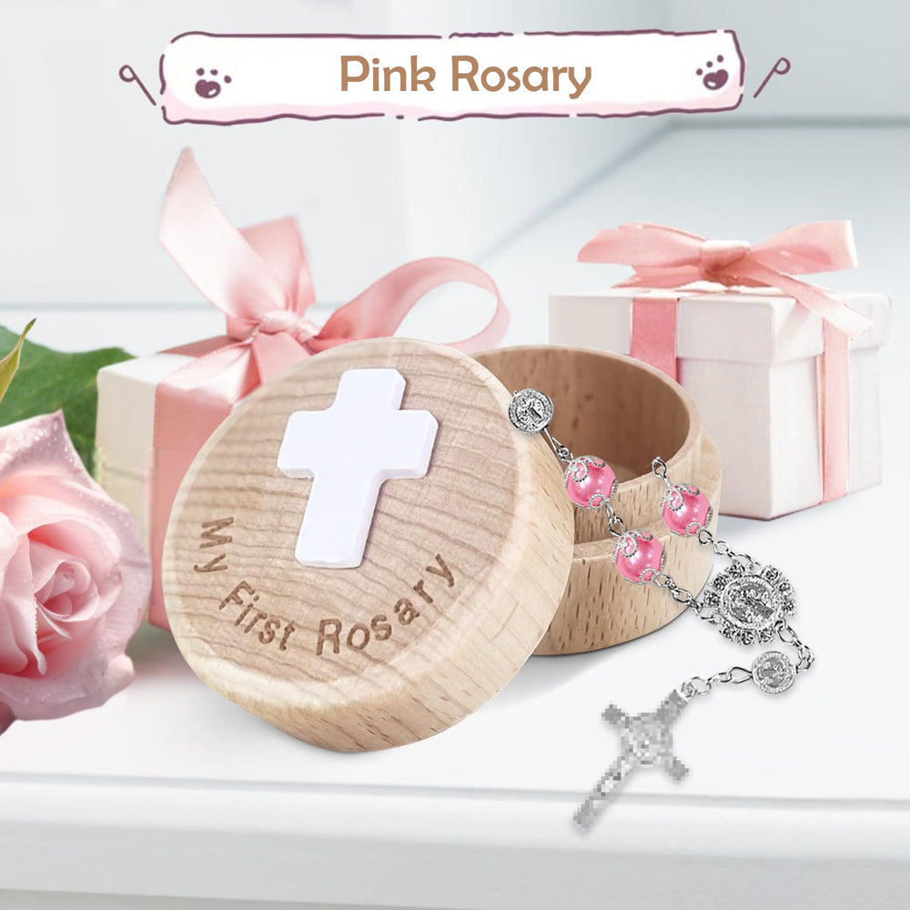 TBTFW Engraved lid reads My First Rosary.