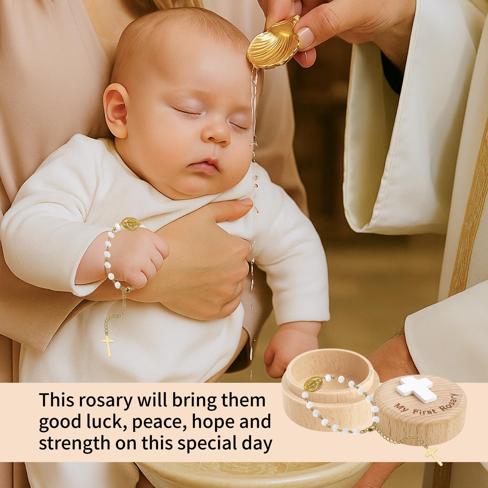TBTFW lid inscription My First Rosary adds a personal touch
