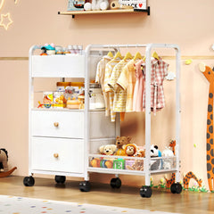 TC-HOMENY rolling wheels on diaper cart for smooth movement beside the changing station